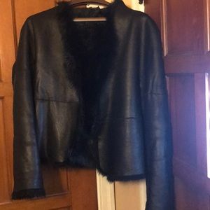 Reversible faux fur / leather jacket